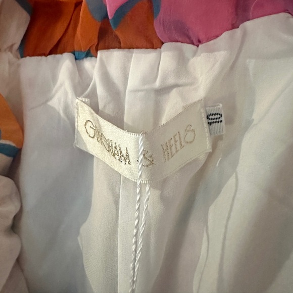 Vivva Off Shoulder Midi Dress, Candy Abstract, Gingham and Heels, Size 10, NWT - Picture 11 of 11